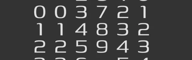 Strips of digits, all in a row